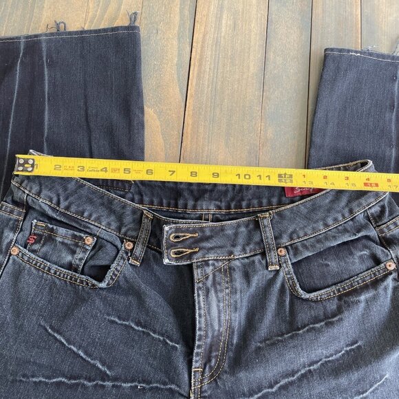 Seven 7 Denim Jeans Distressed Wide Leg Dark Wash Artsy Women's Size 16 (D7) - Picture 5 of 13
